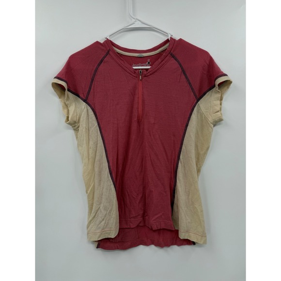 Smartwool Tops - Smartwool Large 1/4 Zip Cycling Top W Pink Merino Wool Colorblock Activewear